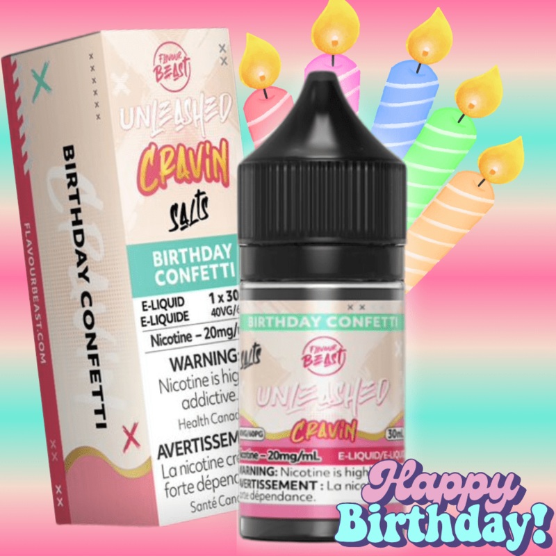 Flavor Beast Unleashed Cravin Salts-Birthday Confetti