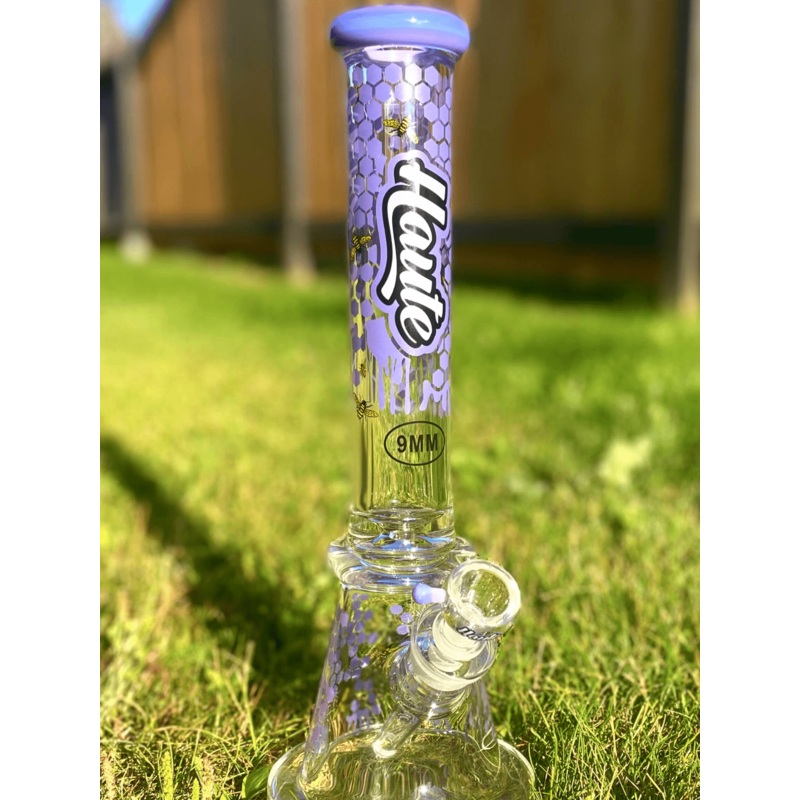 Haute 9mm Honeycomb Bong-17|Purple|Pink|Green
