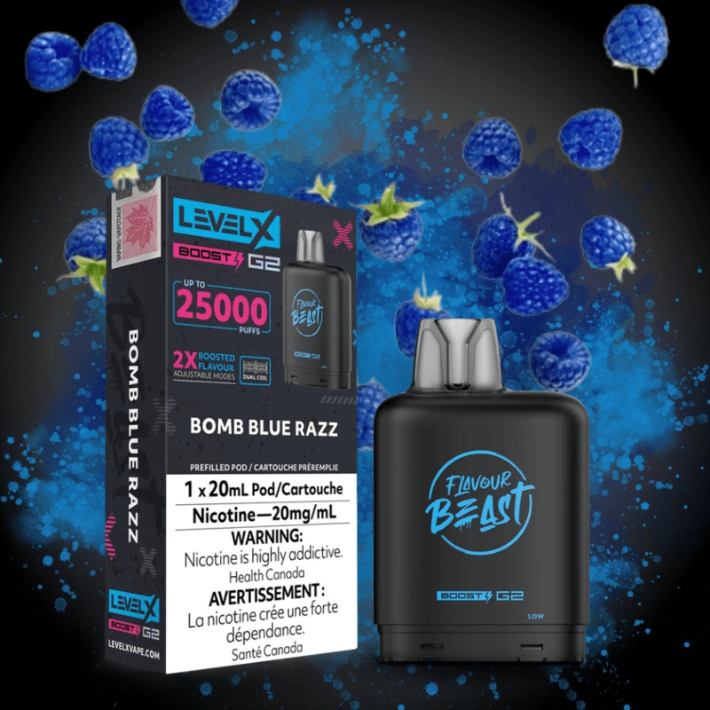 Flavour Beast Level X Boost G2 Pod – Bomb Blue Razz