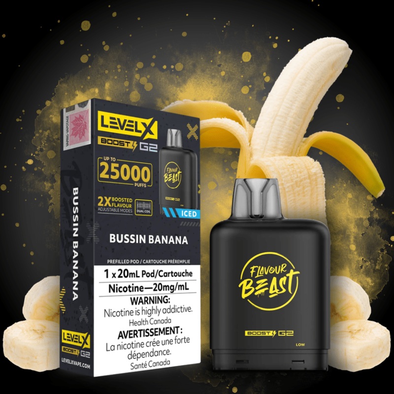 Flavour Beast Level X Boost G2 Pod – Bussin Banana Iced