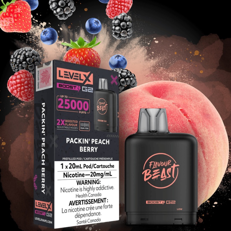 Flavour Beast Level X Boost G2 Pod – Packin’ Peach Berry