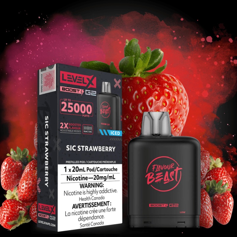 Flavour Beast Level X Boost G2 Pod – Sic Strawberry Iced