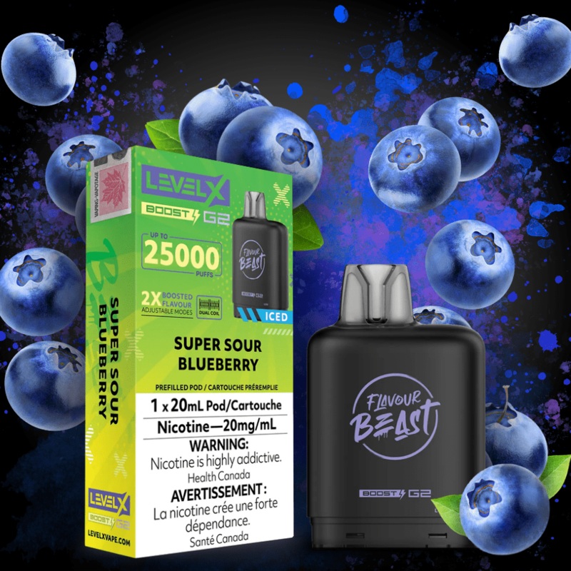 Flavour Beast Level X Boost G2 Pod – Super Sour Blueberry