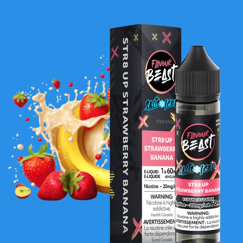 Flavour Beast Salt-STR8up Strawberry Banana ICED-60ml