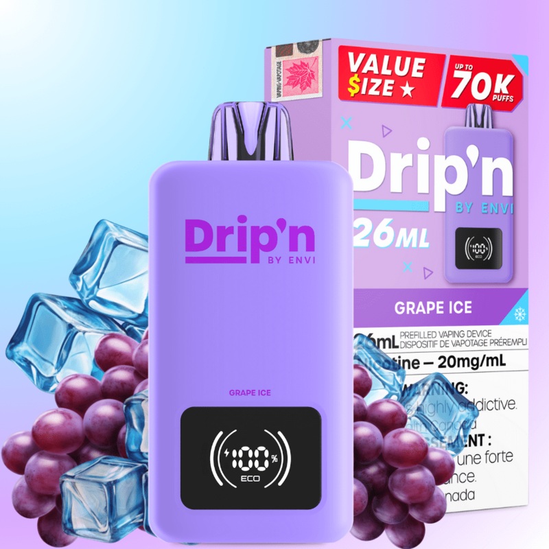 Drip’n by Envi 70K Disposable Vape – Grape Ice