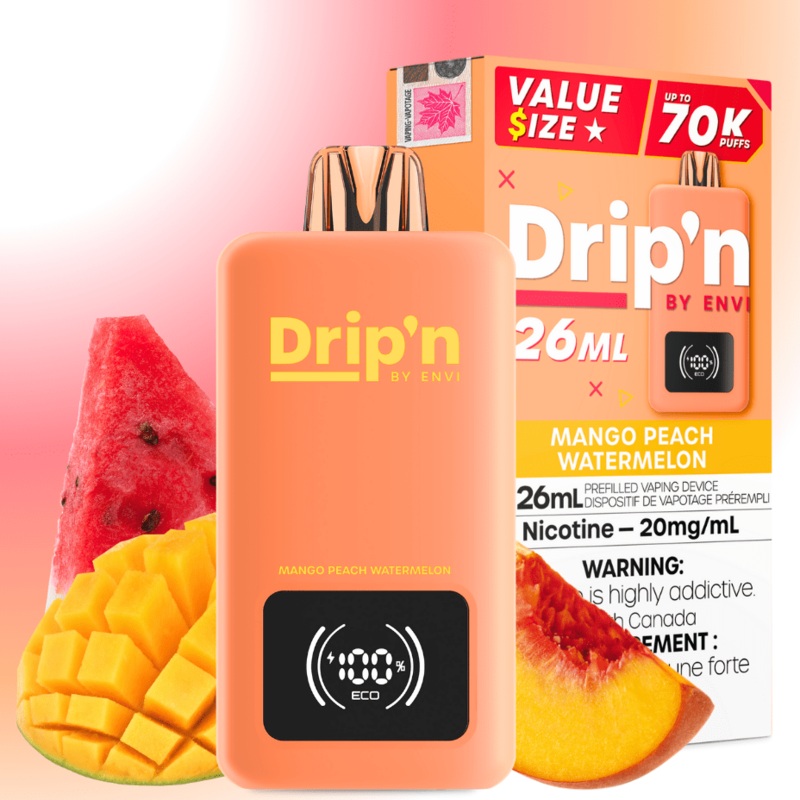 Drip’n by Envi 70K Disposable Vape – Mango Peach Watermelon
