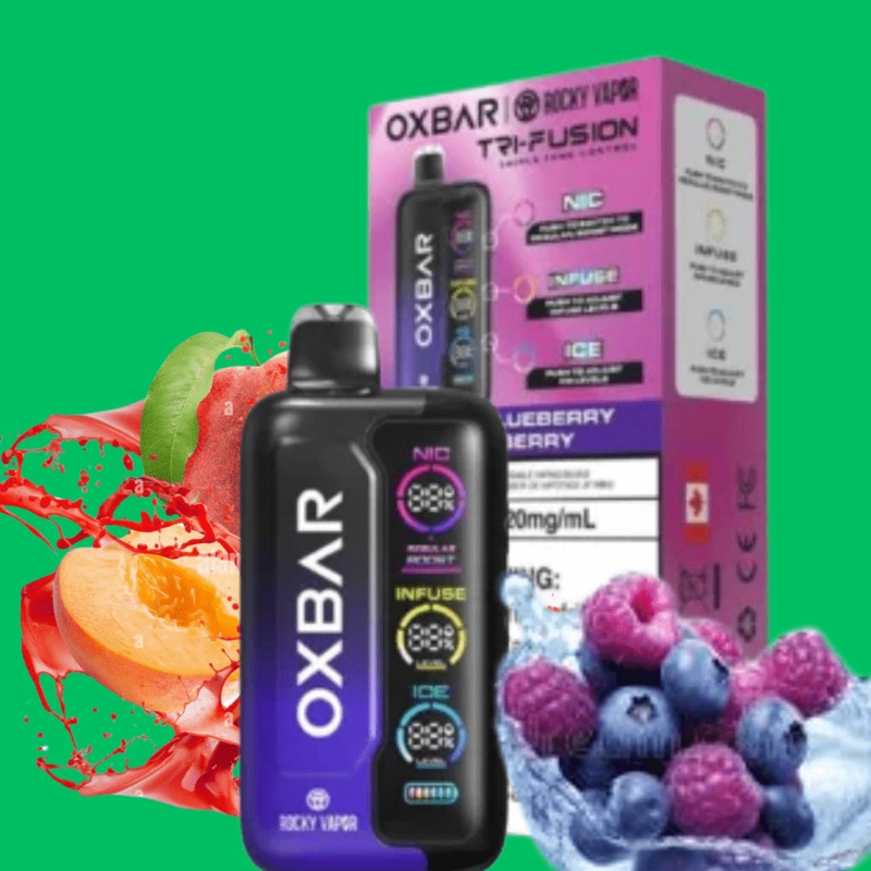 Oxbar Tri-Fusion 45k Disposable Vape-Peach Blueberry Raspberry