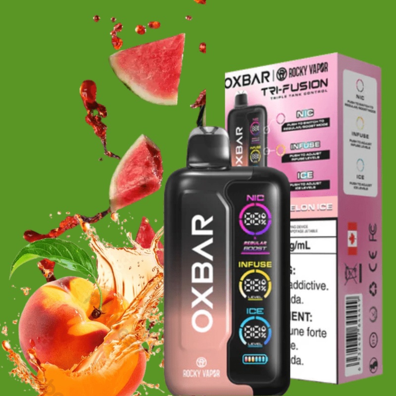 Oxbar Tri-Fusion 45k Disposable Vape-Peach Watermelon Ice