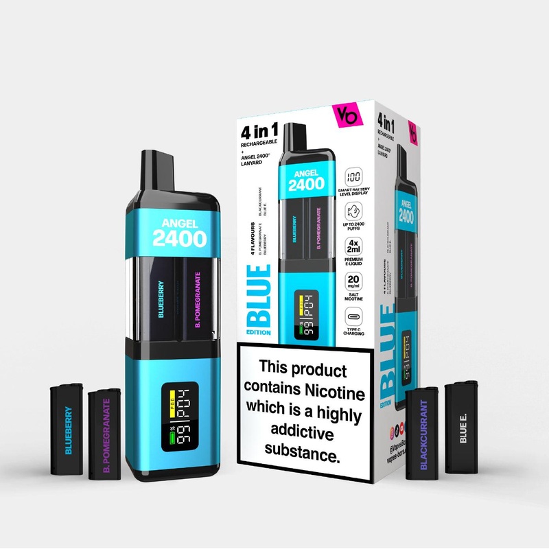 Blue Edition 4 in 1 Kit|Angel 2400 | Upto 2400 Puffs | Nic 20mg|gb|eu|ae