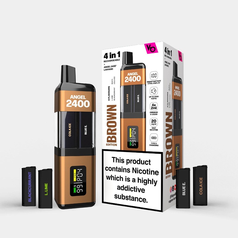 Brown Edition 4 in 1 Kit|Angel 2400 | Upto 2400 Puffs | Nic 20mg|gb|eu|ae
