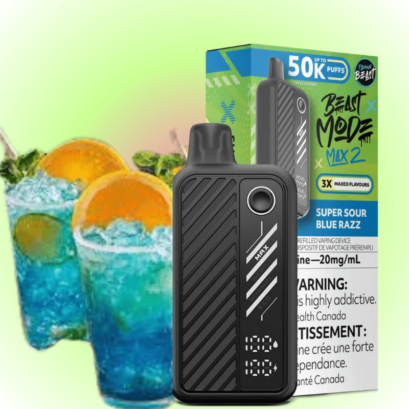 Flavour Beast Beast Mode Max 2 50K Disposable Vape – Sour Blue Razz ICED