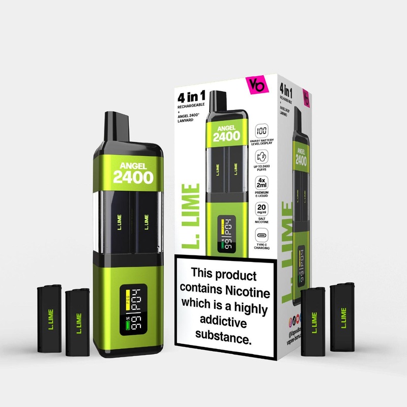L. Lime Edition 4 in 1 Kit|Angel 2400 | Upto 2400 Puffs | Nic 20mg|gb|eu|ae