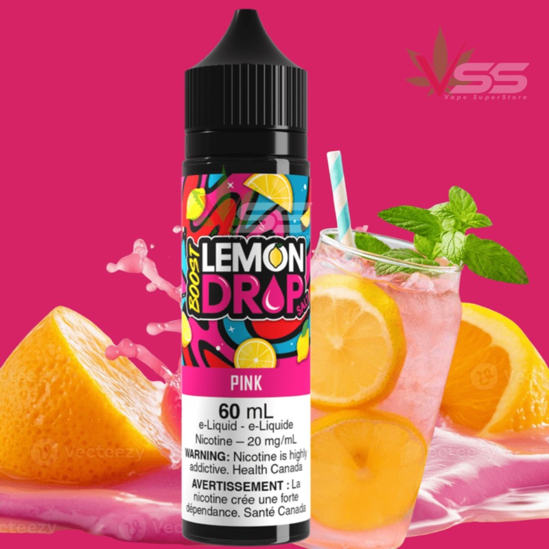 Lemon Drop Boost Salt Nic 60ml – Pink
