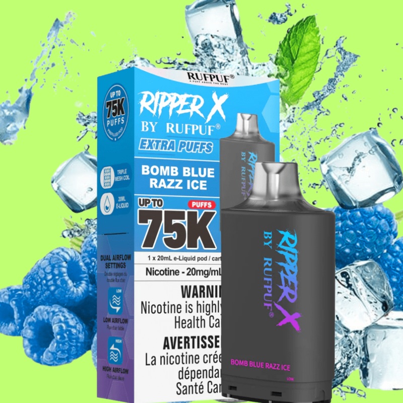 RufPuf Ripper X 75K Turbo Pod-Bomb Blue Razz Ice