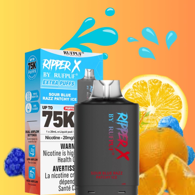 RufPuf Ripper X 75K Turbo Pod – Sour Blue Patchy Ice