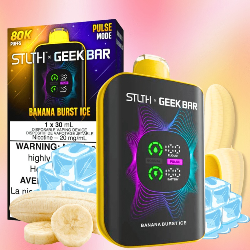 STLTH x Geek Bar 80K Disposable Vape-Banana Burst Ice