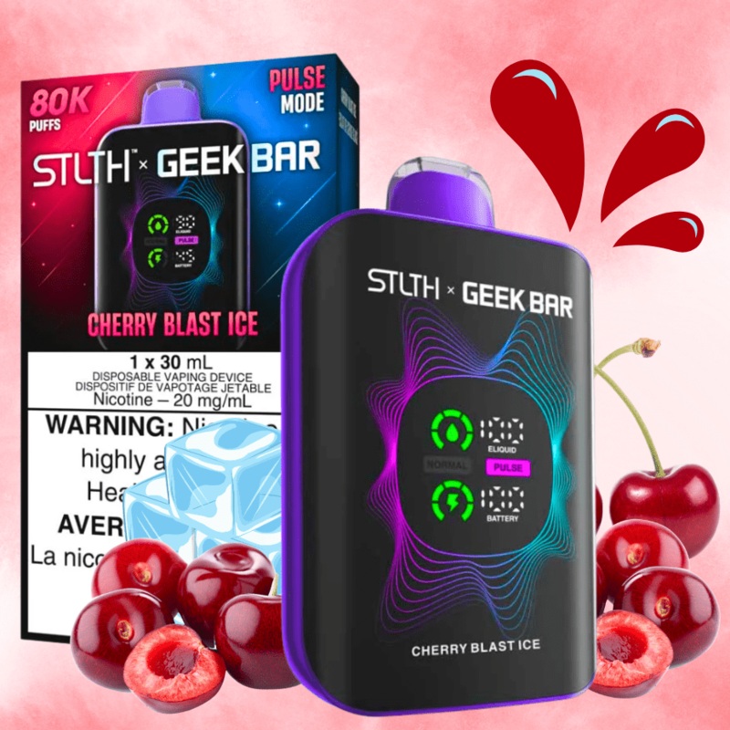 STLTH x Geek Bar 80K Disposable Vape-Cherry Blast Ice
