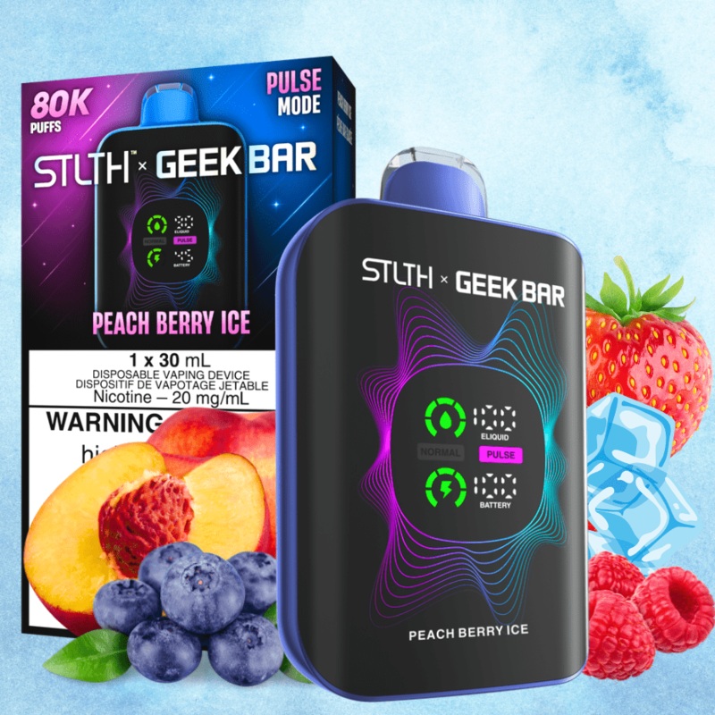 STLTH x Geek Bar 80K Disposable Vape-Peach Berry Ice