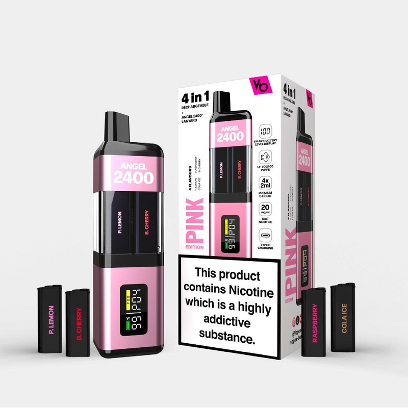 Pink Edition 4 in 1 Kit|Angel 2400 | Upto 2400 Puffs | Nic 20mg|gb|eu|ae