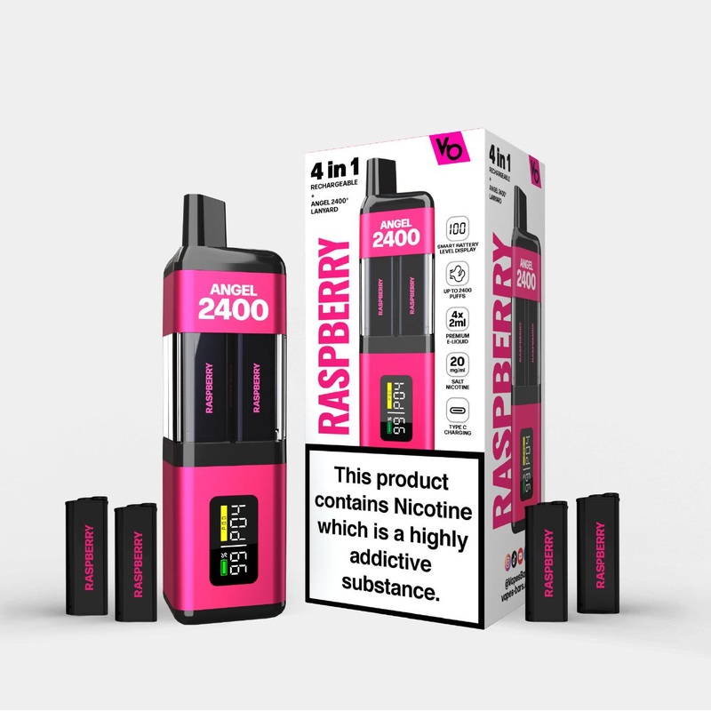 Raspberry Edition 4 in 1 Kit|Angel 2400 | Upto 2400 Puffs | Nic 20mg|gb|eu|ae