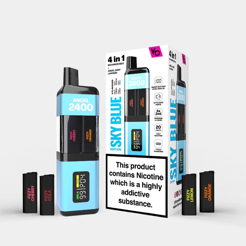 Sky Blue Edition 4 in 1 Kit|Angel 2400 | Upto 2400 Puffs | Nic 20mg|gb|eu|ae