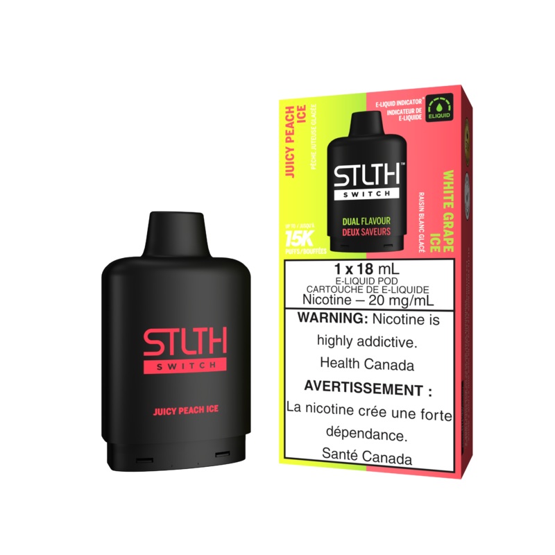STLTH SWITCH Pod – Juicy Peach Ice & White Grape Ice 20mg