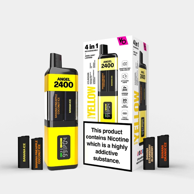 Yellow Edition 4 in 1 Kit|Angel 2400 | Upto 2400 Puffs | Nic 20mg|gb|eu|ae