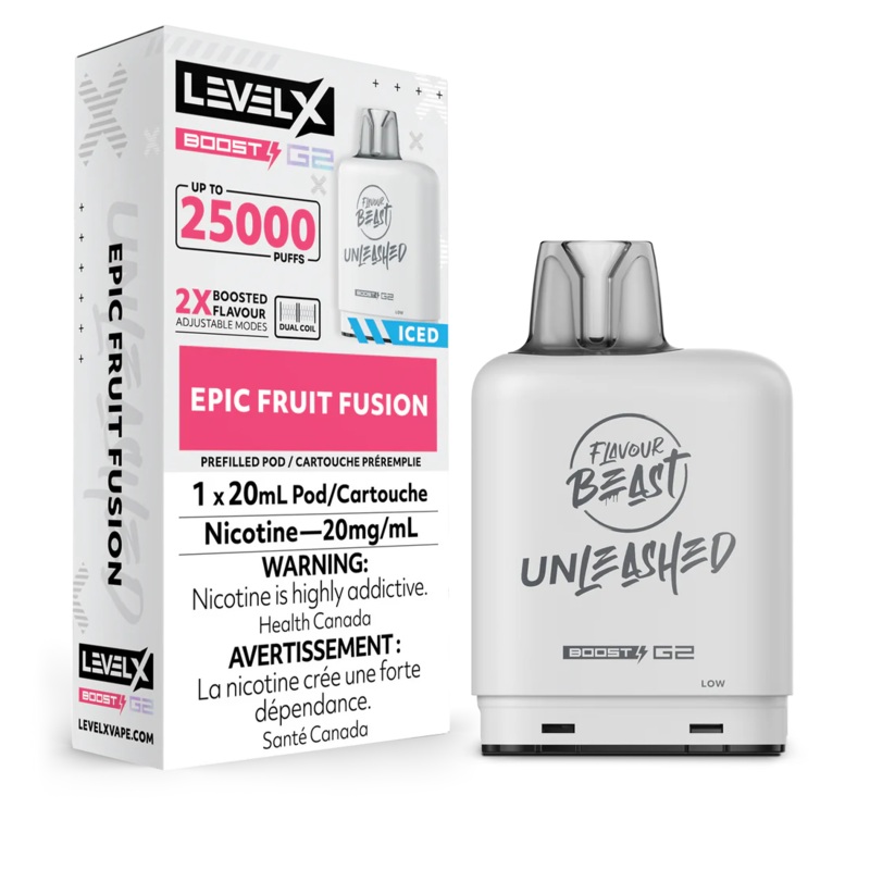 Level X Flavour Beast Unleashed Boost G2 – Epic Fruit Fusion Iced 20mg