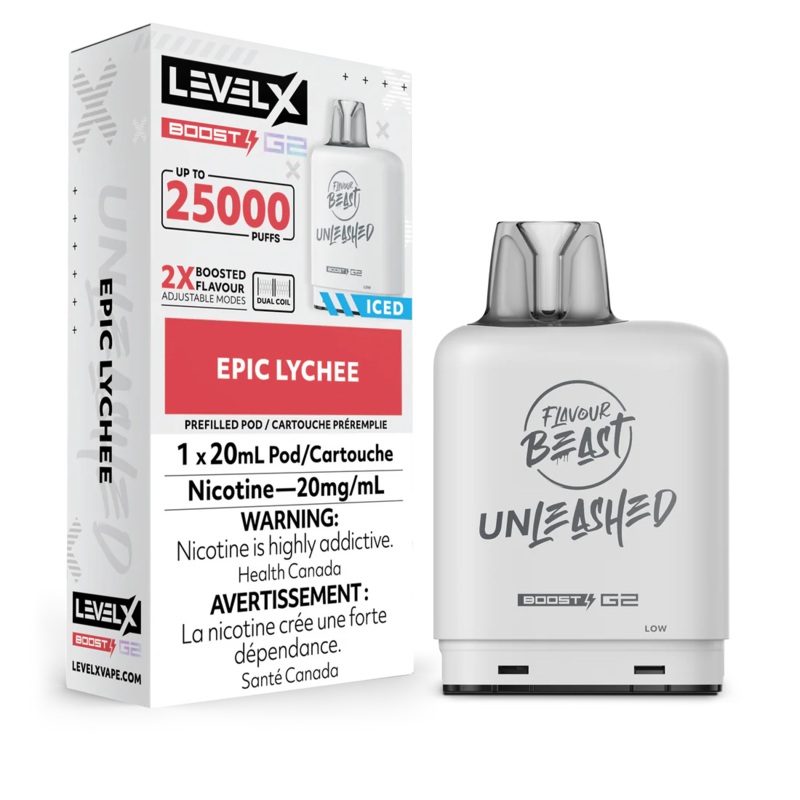 Level X Flavour Beast Unleashed Boost G2 – Epic Lychee Iced 20mg