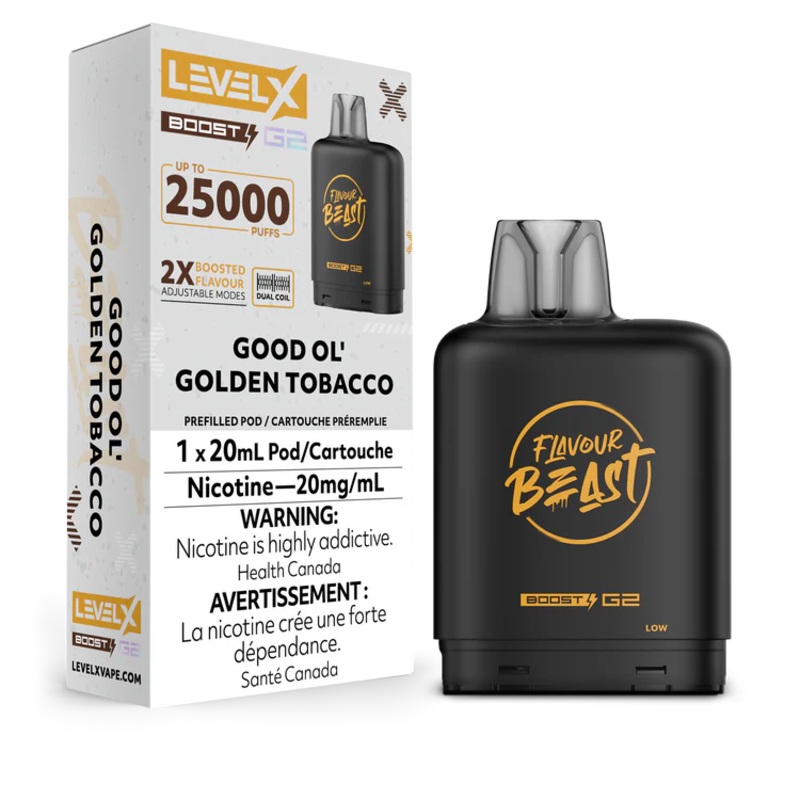 Level X Flavour Beast Boost G2 – Good Ol’ Golden Tobacco 20mg