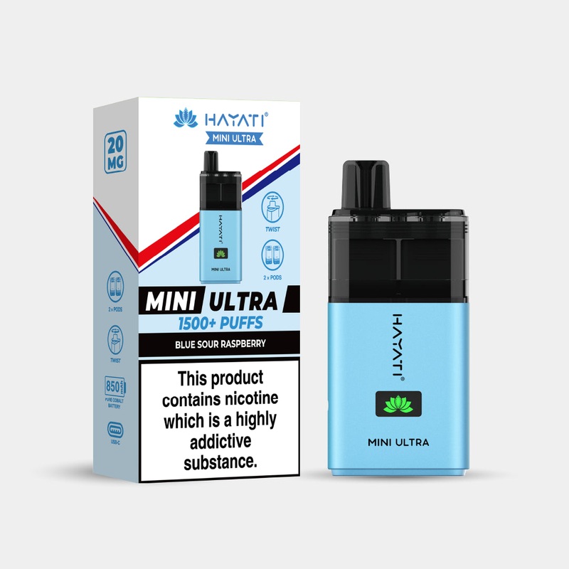 Blue Sour Raspberry|Hayati Mini Ultra | 1500+ Puffs|gb|ae|eu