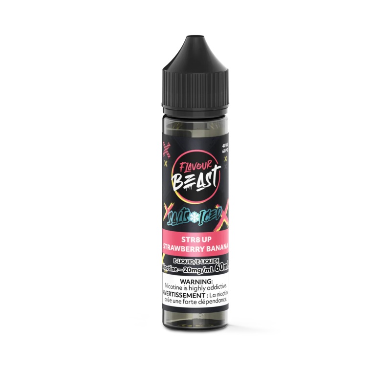 Flavour Beast Salt – STR8 Up Strawberry Banana Iced 60ml