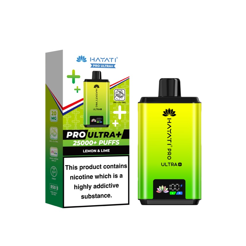 Lemon & Lime|Hayati Pro Ultra+ | 25000+ Puffs | 0% Nic|gb|eu|ae