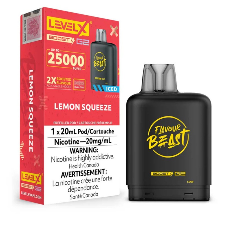 Level X Flavour Beast Boost G2 – Lemon Squeeze Iced  20mg