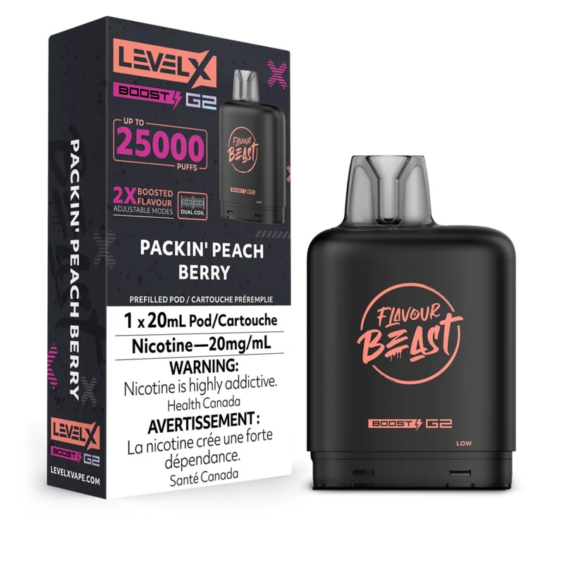 Level X Flavour Beast Boost G2 – Packin’ Peach Berries 20mg