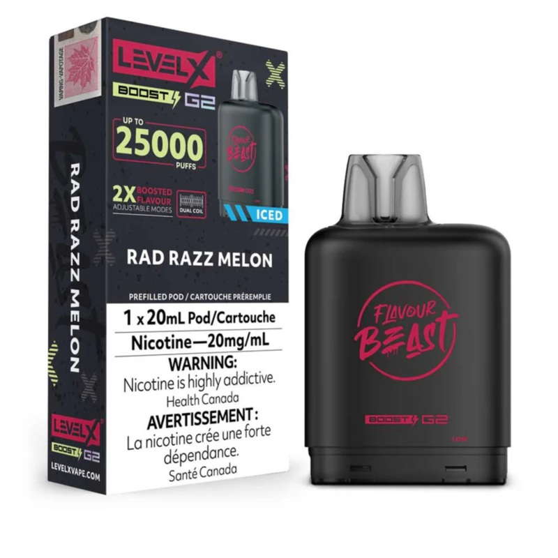 Level X Flavour Beast Boost G2 – Rad Razz Melon Iced  20mg