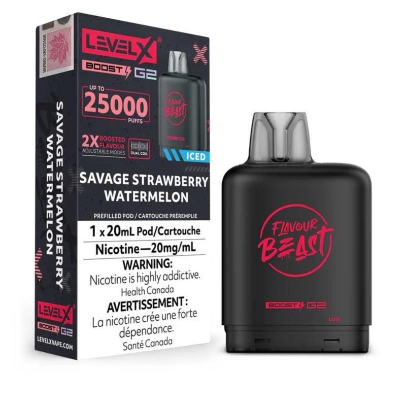 Level X Flavour Beast Boost G2 – Savage Strawberry Watermelon Iced  20mg