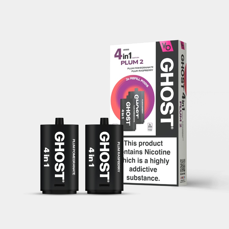 Plum Edition 2, 2x2ml Pods|Ghost 4 in 1 Pods | 2X Pods | Nic 20mg|gb|ae|eu