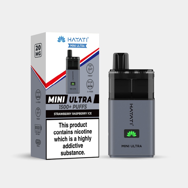 Strawberry Raspberry Ice|Hayati Mini Ultra | 1500+ Puffs|gb|ae|eu