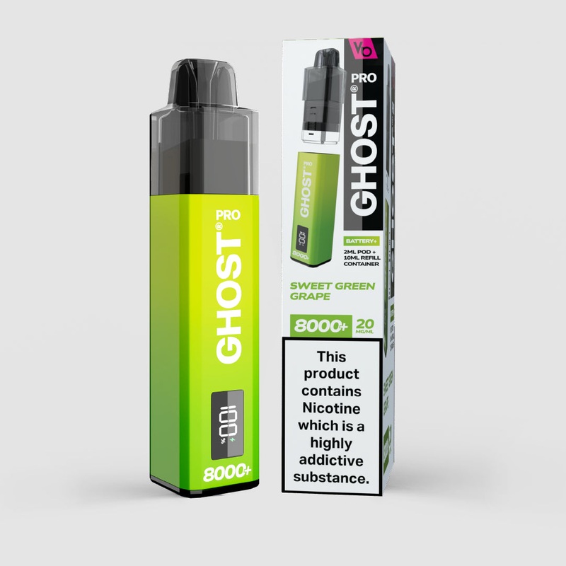 Sweet Green Grape|Ghost Pro | 8000+ Puffs|gb|ae|eu