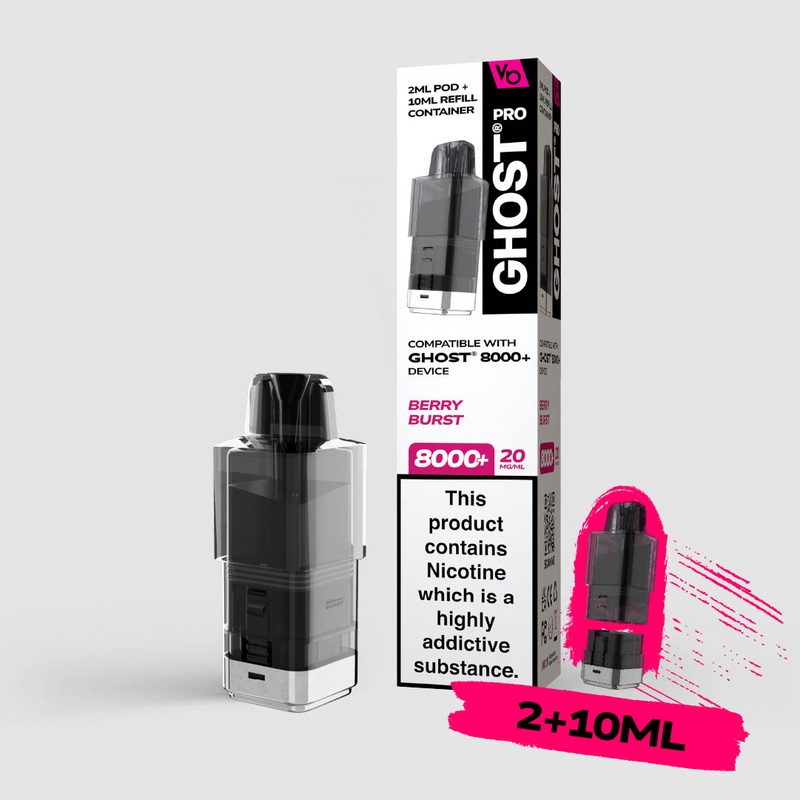 Berry Burst 2ML+10ML Pods|Ghost Pro 8000+ Pods|gb|ae|eu