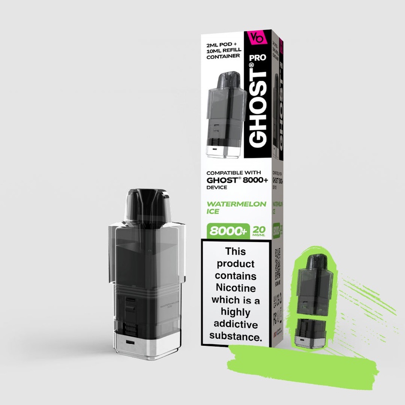 Watermelon Ice 2ML+10ML Pods|Ghost Pro 8000+ Pods|gb|ae|eu
