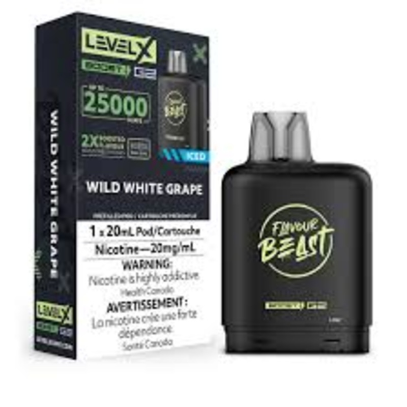 Level X Flavour Beast Boost G2 – Wild White Grape Iced  20mg