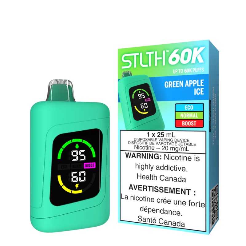 STLTH 60K Disposable – Green Apple Ice 20mg