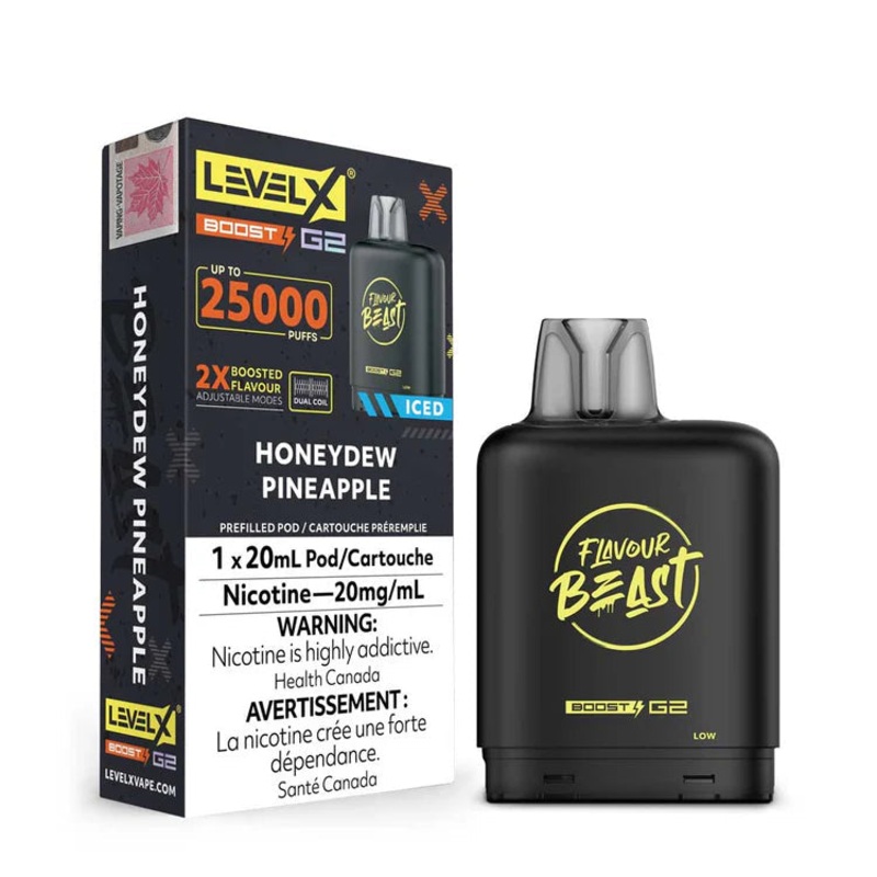 Level X Flavour Beast Boost G2 – Honeydew Pineapple Iced  20mg
