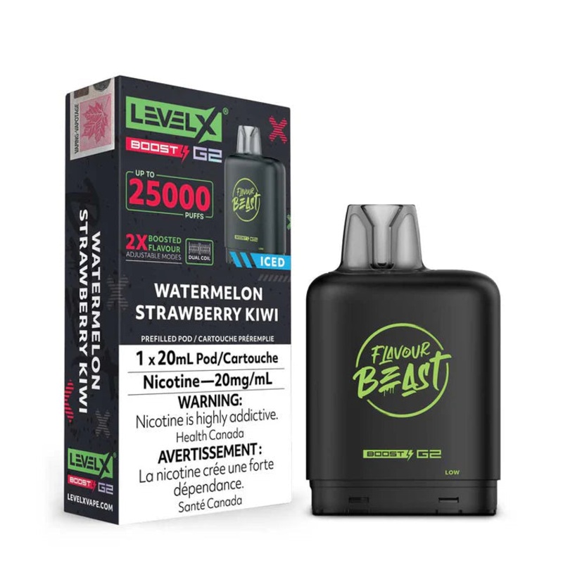 Level X Flavour Beast Boost G2 – Watermelon Strawberry Kiwi Iced 20mg