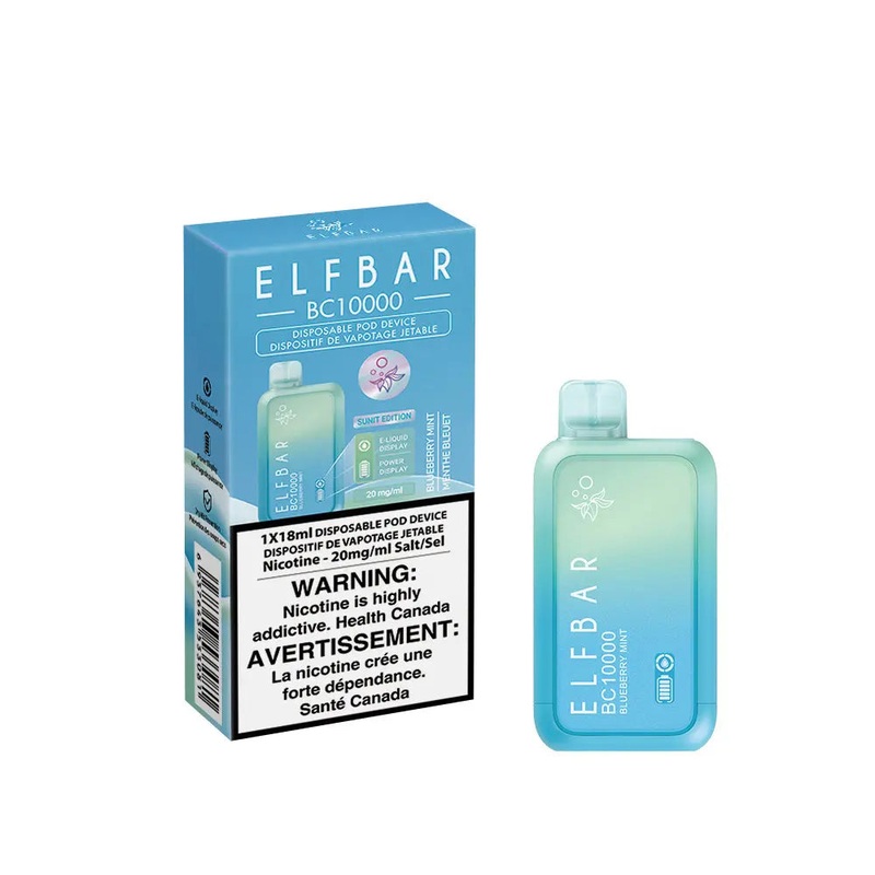 Elf Bar 10k Disposable Vape|Blueberry Mint|Double Mango|Grape Cherry|Grape Ice|Fuji Ice|Miami Mint|Peach Ice|Strawberry Ice|Strawberry Kiwi Ice
