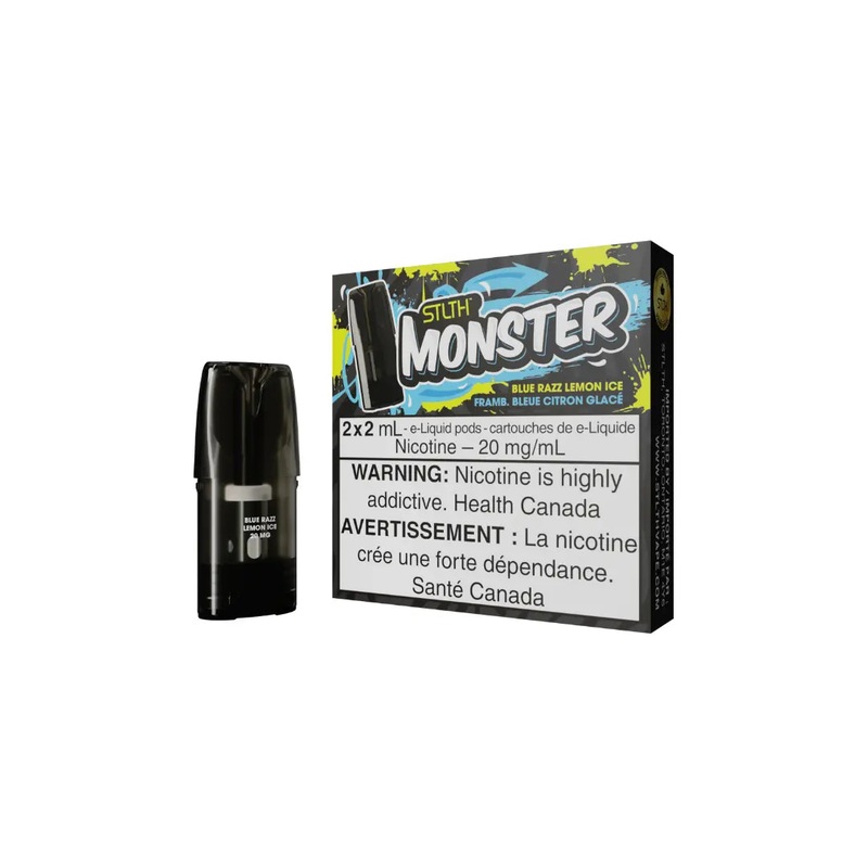 STLTH Monster Disposable Pod|Blue Razz Lemon|Green Apple Ice|Green Grape|Mango Lychee Ice|Orange Citrus Ice|Peach Berries Ice|Peach Dragonfruit Ice|Razz Currant Ice|Strawberry Mango Ice|Strawnana Orange Ice