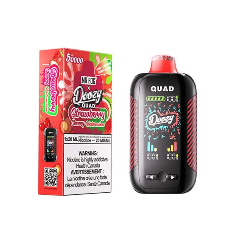 Doozy Quad Disposable Vape|Strawberry Cherry & Strawberry Watermelon|Blueberry Strawberry & Blueberry Watermelon|Blueraspberry Splash & Blueraspberry Peach|Mint & Menthol|Pink Lemon & Raspberry Lemon|Blue Raspberry Mint & Blueberry Mint|Banana Strawberry