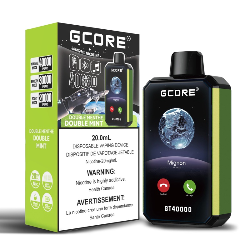 GCORE GT40K Disposable – Double Mint 20mg